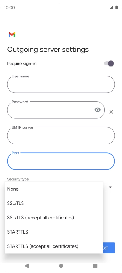 Press SSL/TLS.