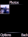 Select the required picture or video clip and press the Left selection key.