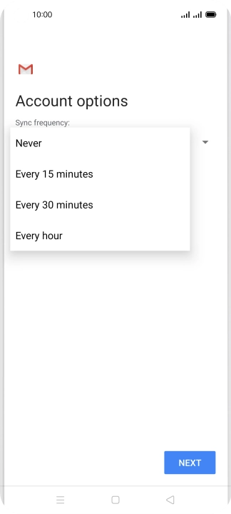 Press the required setting.