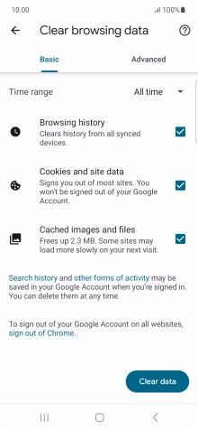 Press the fields next to the required data types.