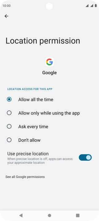 Press the required setting to turn the function on or off.