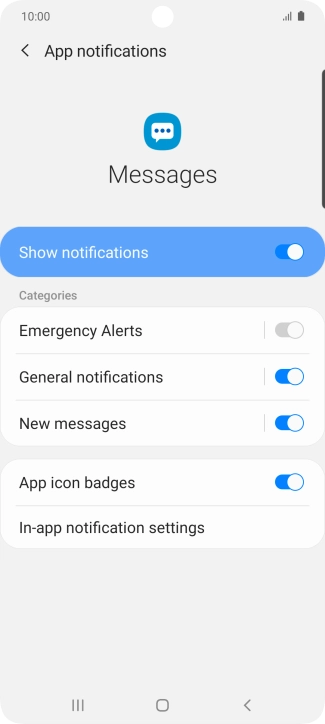 Press the indicator next to 