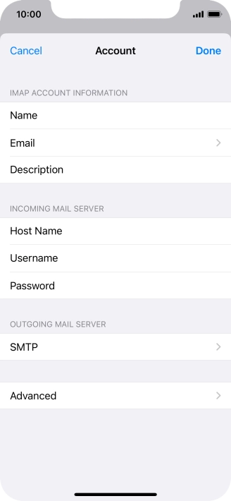 Press SMTP.