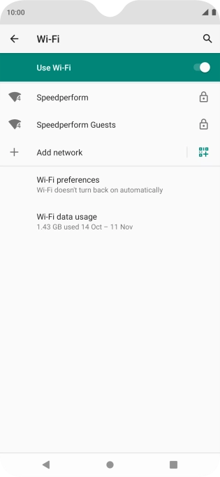 Press the required Wi-Fi network.