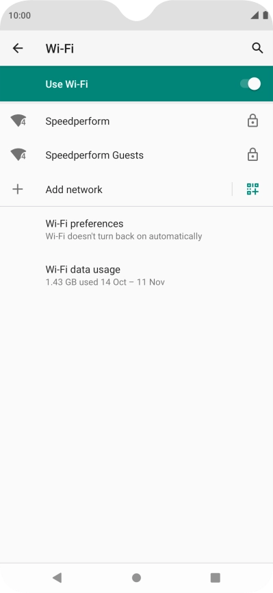 Press the required Wi-Fi network.