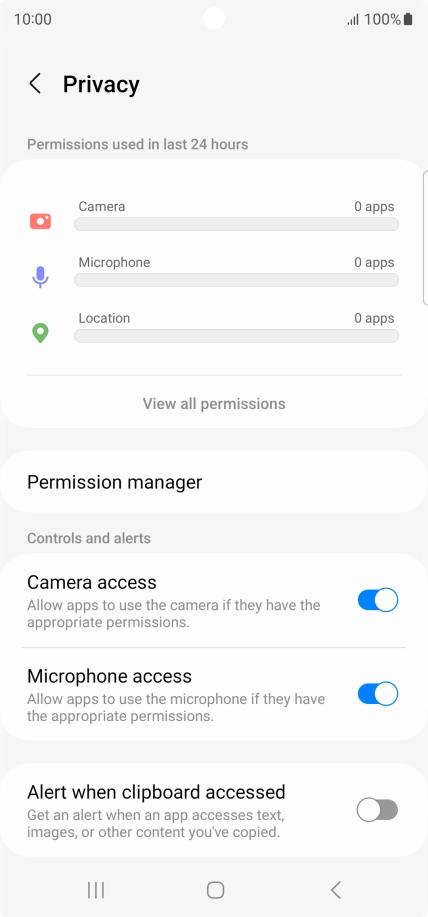 Press Permission manager.