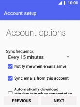 If this screen is displayed, your email account has been recognised and is being set up automatically. Follow the instructions on the screen to key in more information and finish setting up your phone.