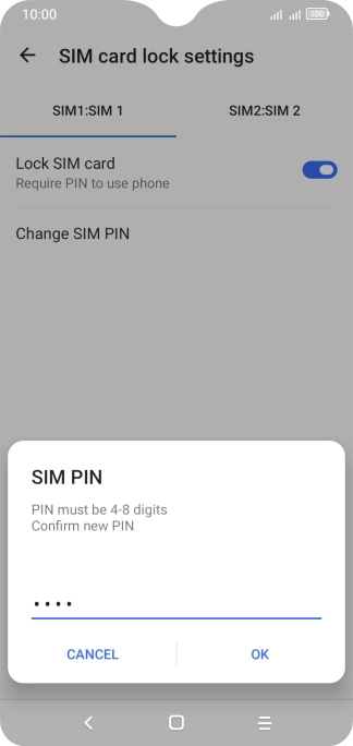 Key in the new PIN again and press OK.
