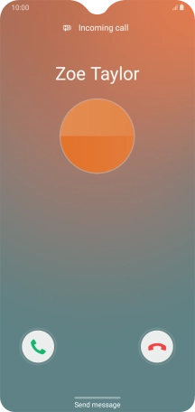 Press and drag the accept call icon right.
