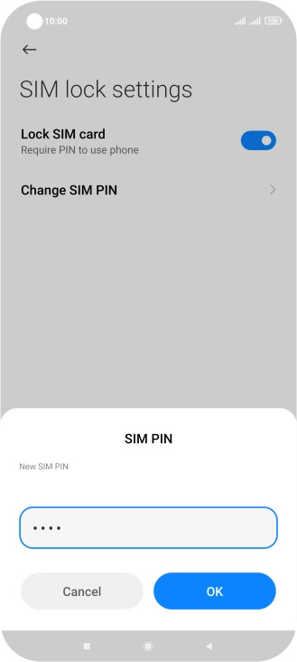 Key in a new four-digit PIN and press OK.