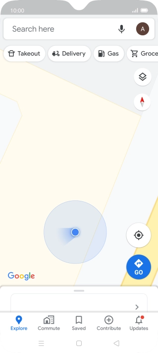 Press the search field and key in the required destination.