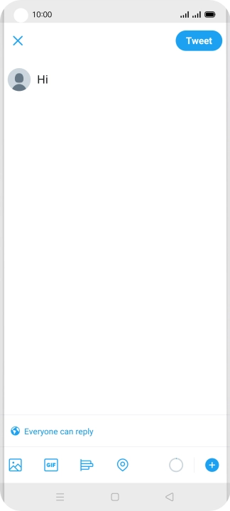 Write the required text and press Tweet.