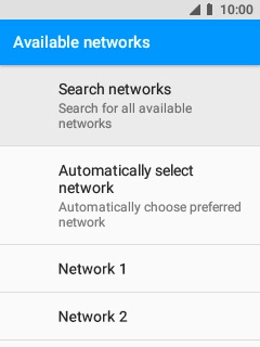 Select the required network.
