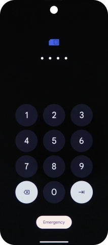 Key in a new four-digit PIN and press arrow right.