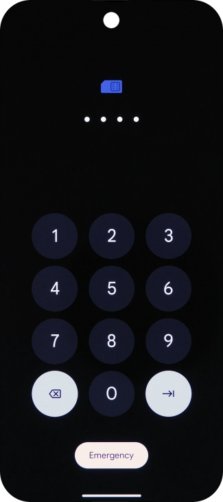 Key in a new four-digit PIN and press arrow right.
