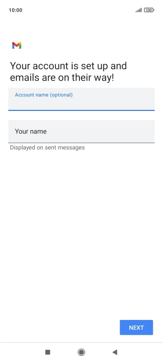 Press Your name and key in the required sender name.