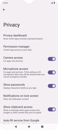 Press Permission manager.