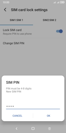 Key in a new four-digit PIN and press OK.