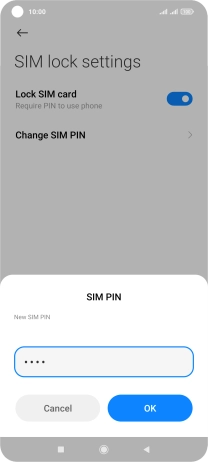 Key in a new four-digit PIN and press OK.