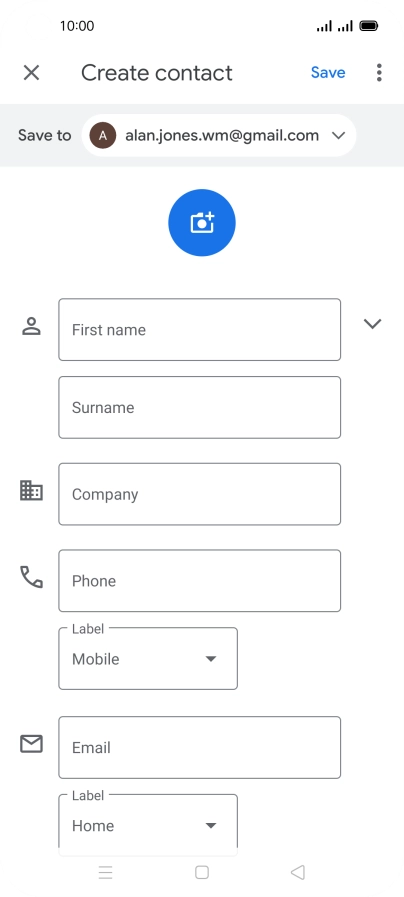 Press First name and key in the required first name.