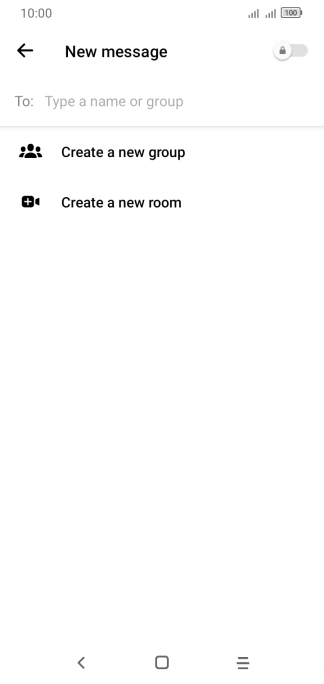 Press the search field and key in the first letters of the recipient's name.