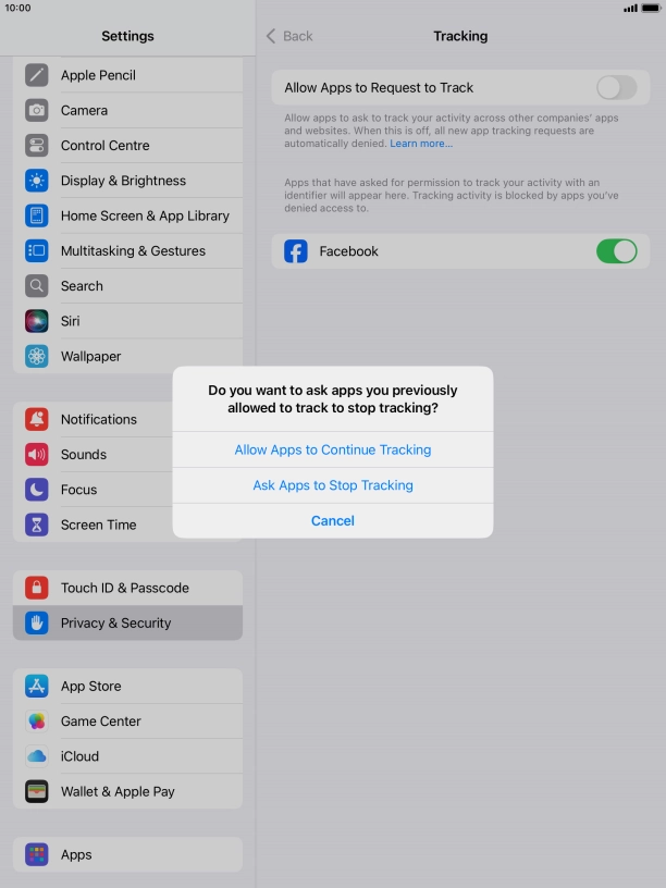 If you turn off the function, press the required setting.
