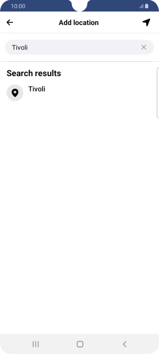 Press the required location.
