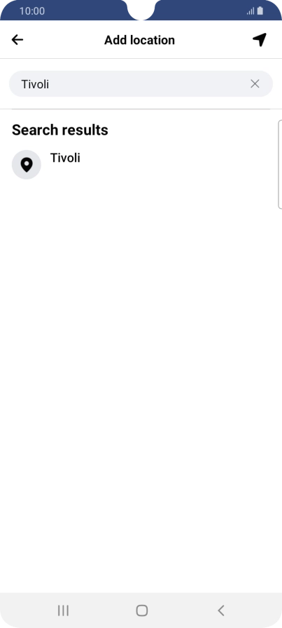 Press the required location.