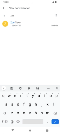 Key in the first letters of the recipient's name and press the required contact.