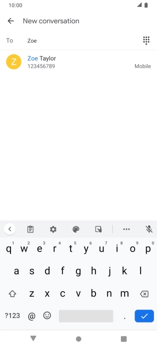 Key in the first letters of the recipient's name and press the required contact.