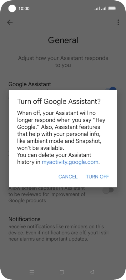 If you turn on the function, press TURN ON.