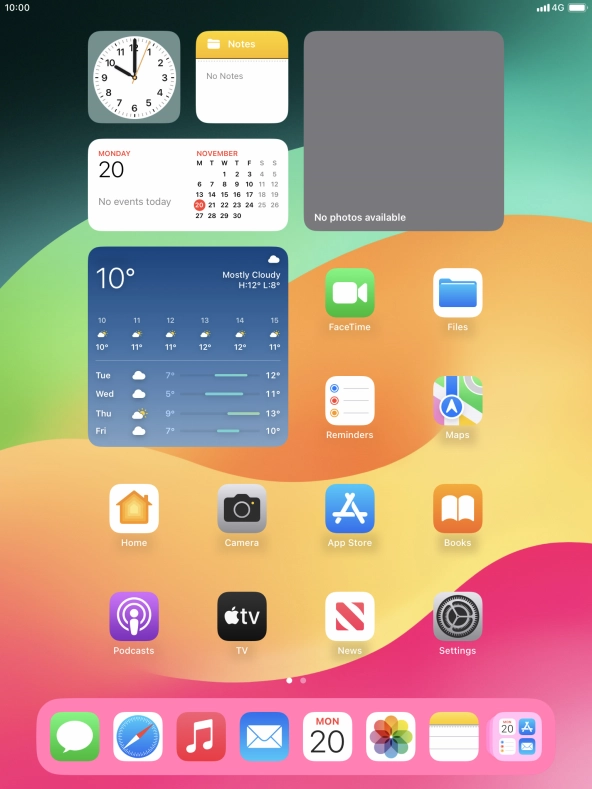 The network mode icon shows the network mode currently used by your tablet.