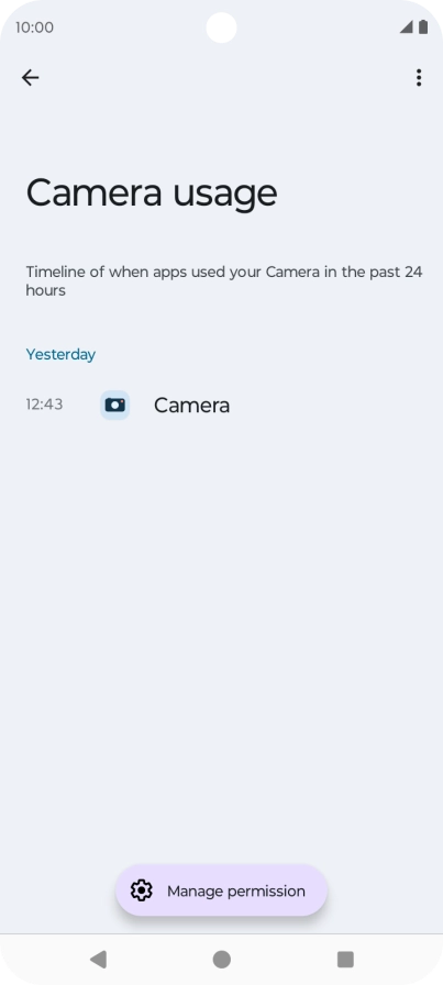 The total app activity for the selected phone function is displayed.