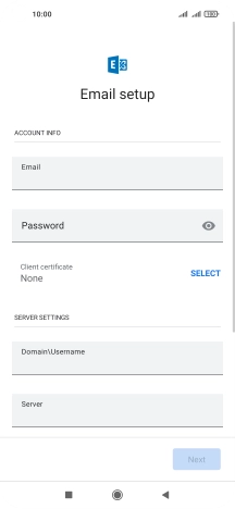 Press Password and key in the password for your email account.