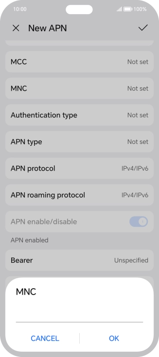 Key in 15 and press OK.