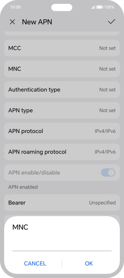 Key in 15 and press OK.