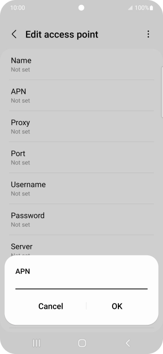 Key in wap.vodafone.co.uk and press OK.