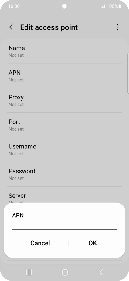 Key in wap.vodafone.co.uk and press OK.