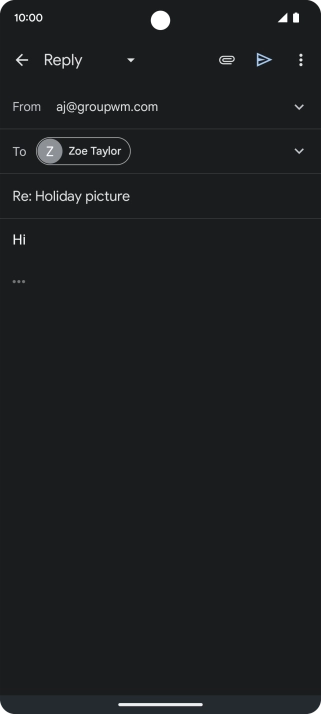 Write the required text and press the send icon.
