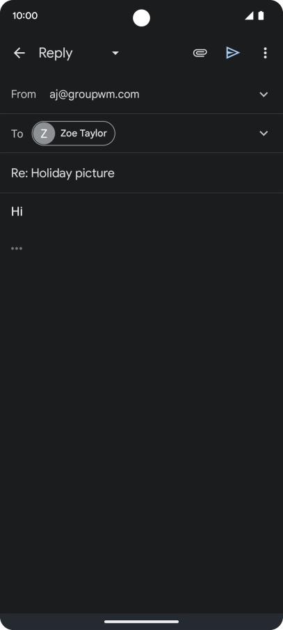 Write the required text and press the send icon.