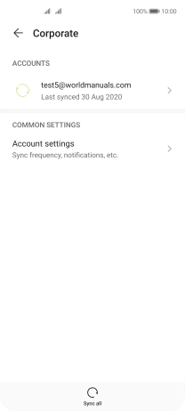 Press the required email account.