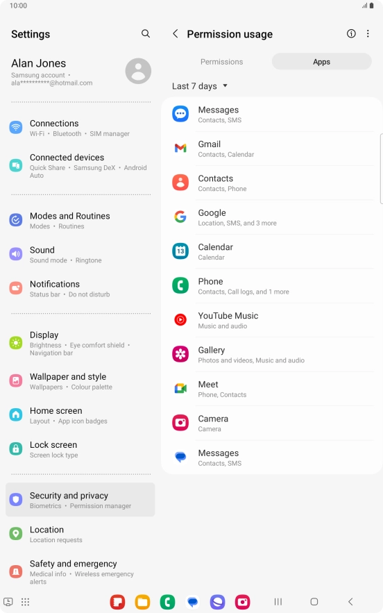 Press the drop down list.