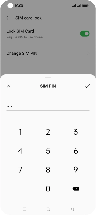 Key in the new PIN again and press the confirm icon.