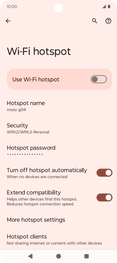 Press Hotspot name.