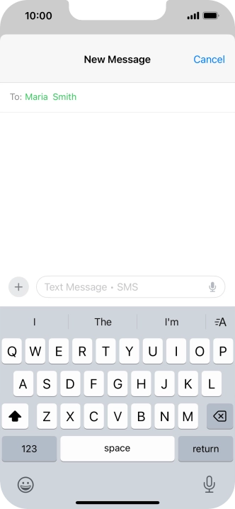 Press the microphone icon and say the required text.