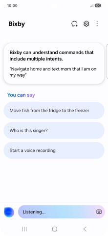 Say, in your own words, what you would like your phone to do, e.g.: OPEN [app], CALL [contact], SEARCH THE WEB FOR [information].