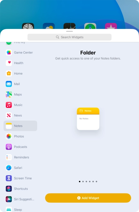 Press Add Widget.