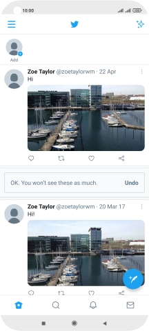 Press the new tweet icon.