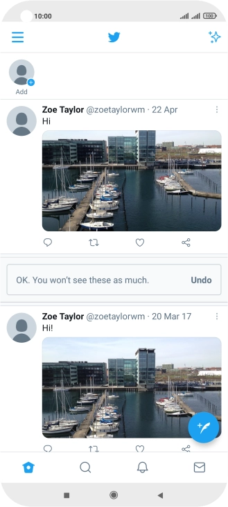 Press the new tweet icon.