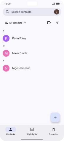 Press the new contact icon.